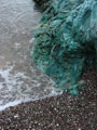 Зеленая скала на пляже