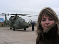 С военным вертолетом