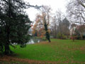 Парк под Парижем - зеленая трава в декабре